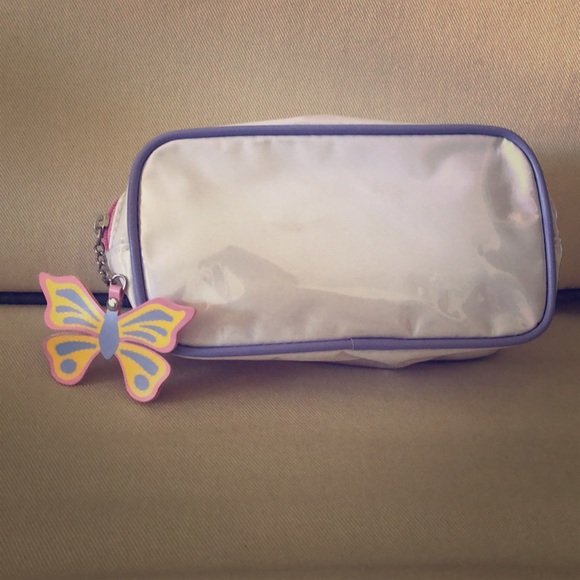 Clinique white Butterfly Pouch - Picture 1 of 4